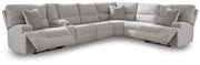Acklen Place Pewter 7-Piece Power Sectional Reclining Sofa with Storage Console - 93605S20