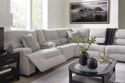 Acklen Place Pewter 7-Piece Power Sectional Reclining Sofa with Storage Console - 93605S20