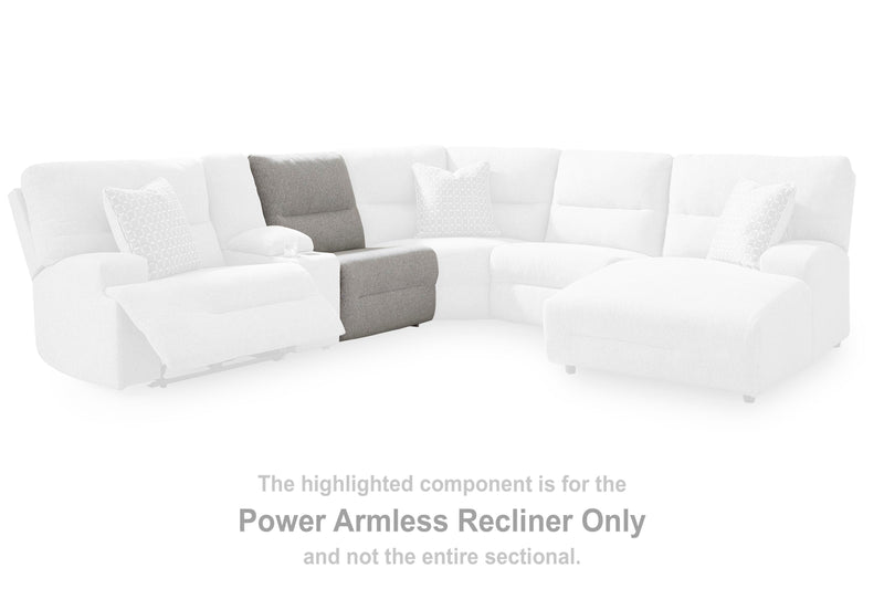 Acklen Place Pewter Power Armless Recliner - 9360531