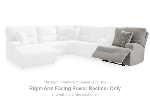 Acklen Place Pewter Right-Arm Facing Power Recliner - 9360562