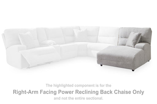 Acklen Place Pewter Right-Arm Facing Power Reclining Back Chaise - 9360597