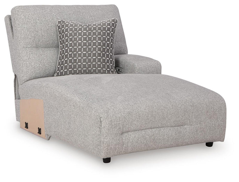 Acklen Place Pewter Right-Arm Facing Power Reclining Back Chaise - 9360597