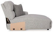 Acklen Place Pewter Right-Arm Facing Power Reclining Back Chaise - 9360597