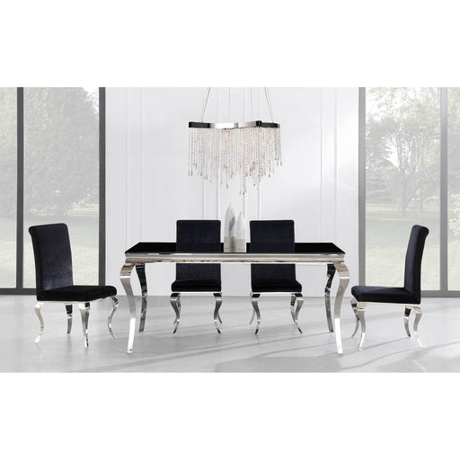 Ada Black Glass Dining Set - Gate FurnitureDining Room Set