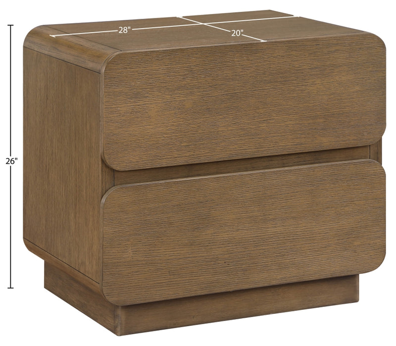 Adagio 28" Solid Wood And Oak Veneer Nightstand in Brown - AdagioBrown-NS