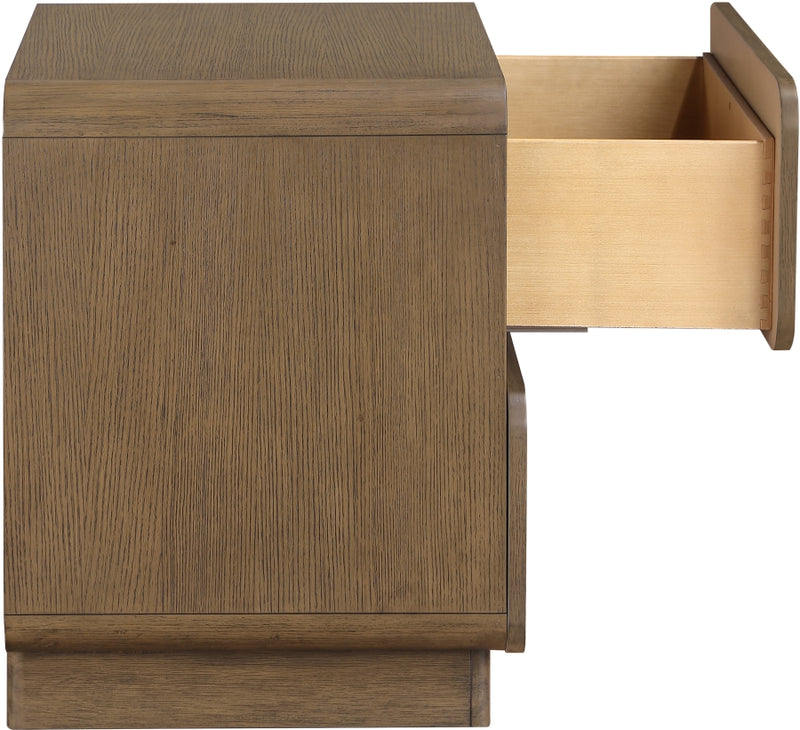 Adagio 28" Solid Wood And Oak Veneer Nightstand in Brown - AdagioBrown-NS
