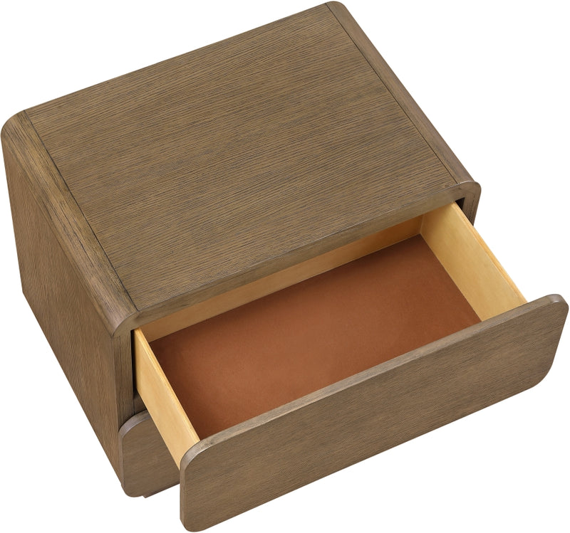 Adagio 28" Solid Wood And Oak Veneer Nightstand in Brown - AdagioBrown-NS