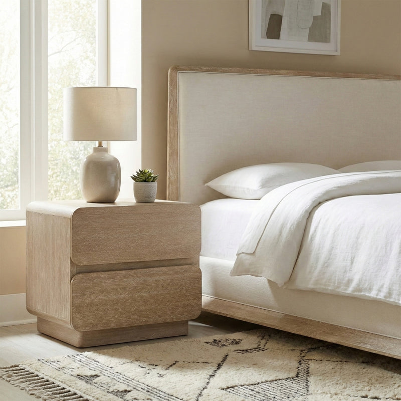 Adagio 28" Solid Wood And Oak Veneer Nightstand in Natural - AdagioNatural-NS