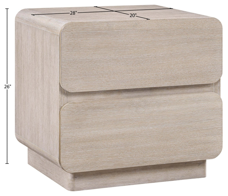 Adagio 28" Solid Wood And Oak Veneer Nightstand in Natural - AdagioNatural-NS