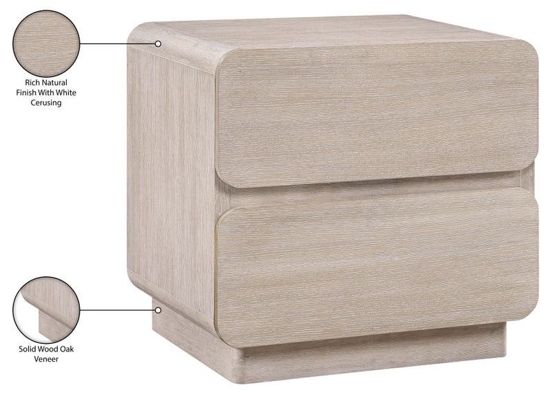 Adagio 28" Solid Wood And Oak Veneer Nightstand in Natural - AdagioNatural-NS