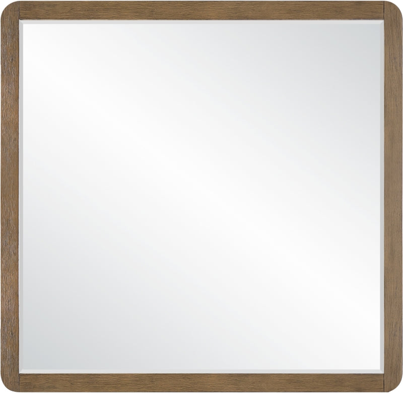Adagio 42" W x 40" H Oak Veneer And Solid Wood Frame Mirror in Brown - AdagioBrown-M