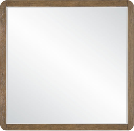 Adagio 42" W x 40" H Oak Veneer And Solid Wood Frame Mirror in Brown - AdagioBrown-M
