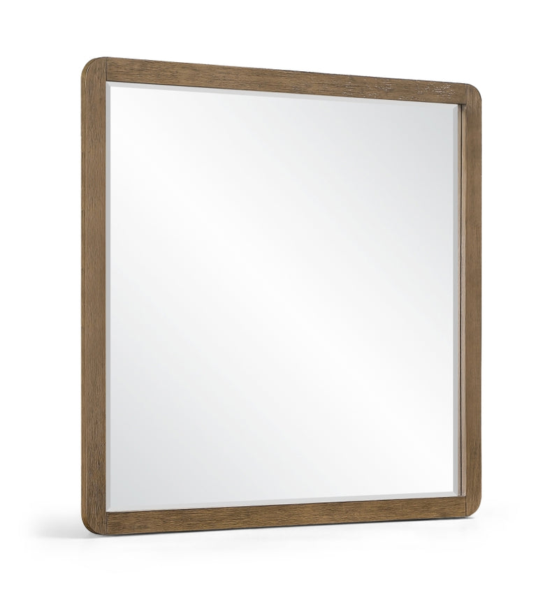 Adagio 42" W x 40" H Oak Veneer And Solid Wood Frame Mirror in Brown - AdagioBrown-M