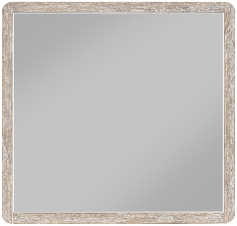 Adagio 42" W x 40" H Oak Veneer And Solid Wood Frame Mirror in Natural - AdagioNatural-M