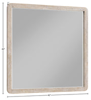 Adagio 42" W x 40" H Oak Veneer And Solid Wood Frame Mirror in Natural - AdagioNatural-M