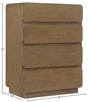 Adagio Solid Wood And Oak Veneer Chest in Brown - AdagioBrown-CH