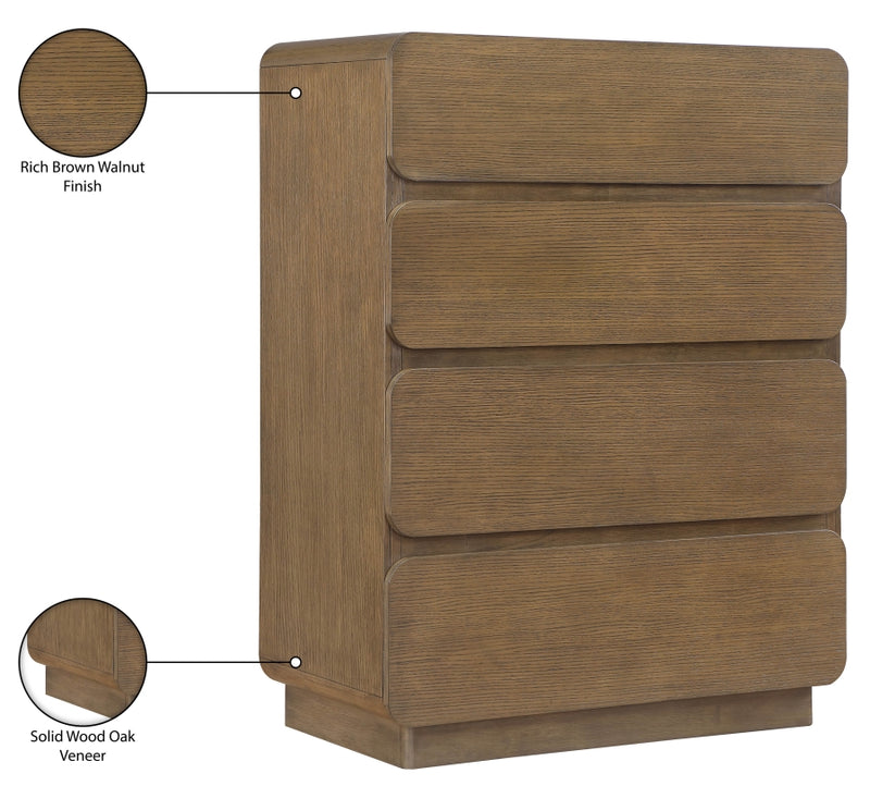 Adagio Solid Wood And Oak Veneer Chest in Brown - AdagioBrown-CH