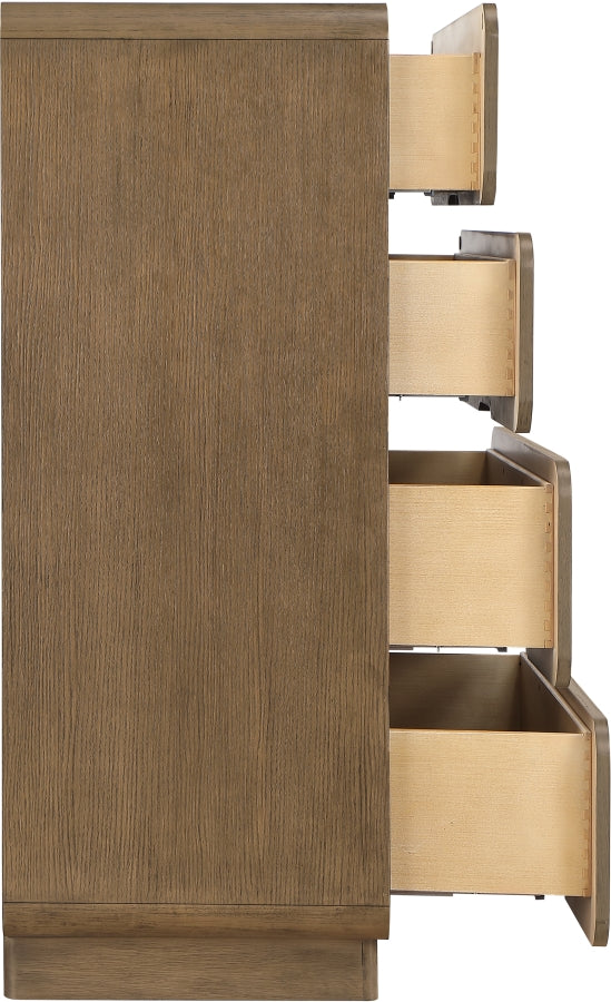 Adagio Solid Wood And Oak Veneer Chest in Brown - AdagioBrown-CH