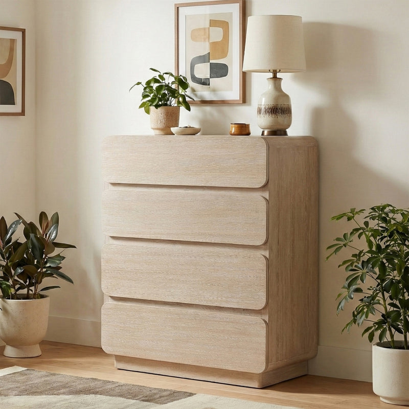 Adagio Solid Wood And Oak Veneer Chest in Natural - AdagioNatural-CH