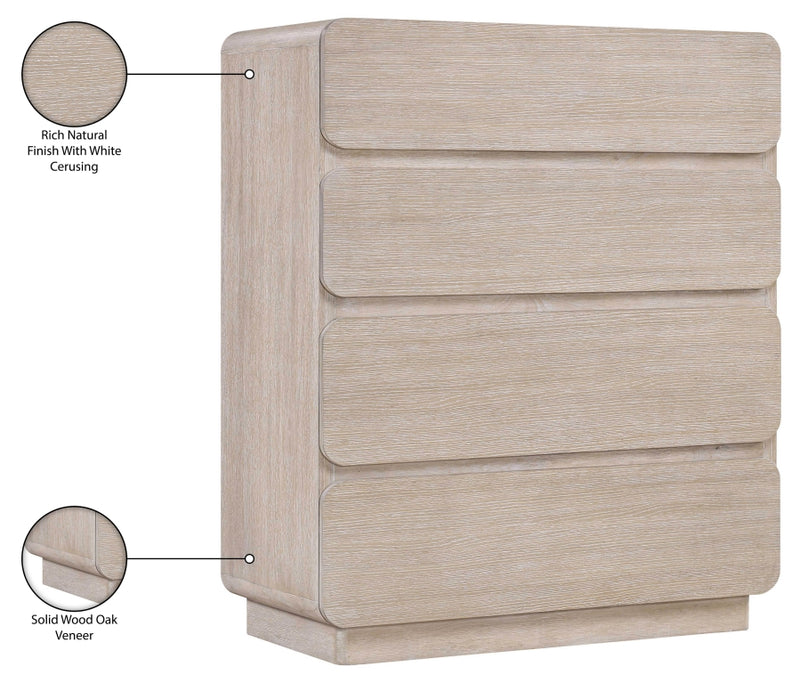 Adagio Solid Wood And Oak Veneer Chest in Natural - AdagioNatural-CH