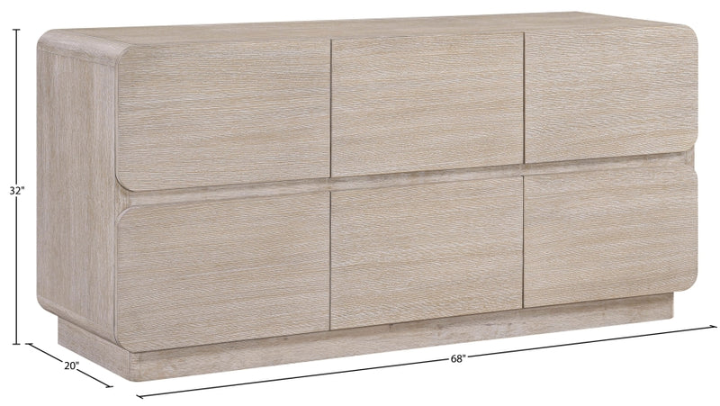 Adagio Solid Wood And Oak Veneer Dresser in Natural - AdagioNatural-D