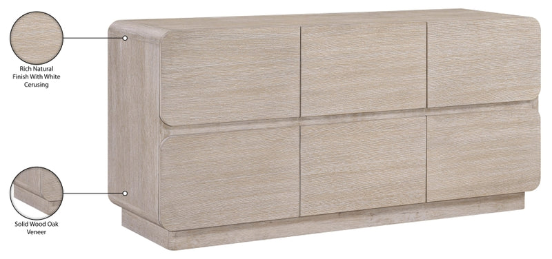 Adagio Solid Wood And Oak Veneer Dresser in Natural - AdagioNatural-D