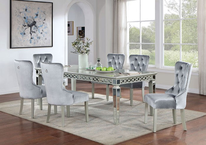 Adalia Silver/Dark Gray Dining Table - CM3241SV-T