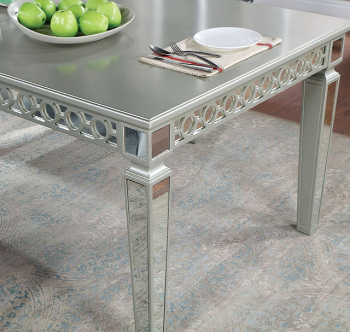 Adalia Silver/Dark Gray Dining Table - CM3241SV-T