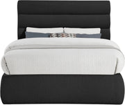 Adam Boucle Fabric Upholstered Full Bed in Black - B1256Black-F