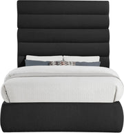 Adam Boucle Fabric Upholstered Full Bed in Black - B1256Black-F70