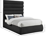 Adam Boucle Fabric Upholstered Full Bed in Black - B1256Black-F70