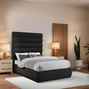 Adam Boucle Fabric Upholstered Full Bed in Black - B1256Black-F70