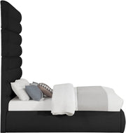 Adam Boucle Fabric Upholstered Full Bed in Black - B1256Black-F90