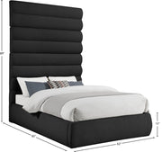 Adam Boucle Fabric Upholstered Full Bed in Black - B1256Black-F90