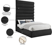 Adam Boucle Fabric Upholstered Full Bed in Black - B1256Black-F90