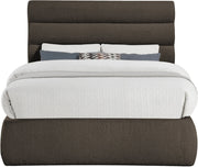 Adam Boucle Fabric Upholstered Full Bed in Brown - B1256Brown-F