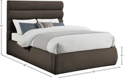 Adam Boucle Fabric Upholstered Full Bed in Brown - B1256Brown-F