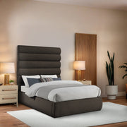 Adam Boucle Fabric Upholstered Full Bed in Brown - B1256Brown-F70