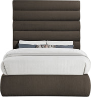 Adam Boucle Fabric Upholstered Full Bed in Brown - B1256Brown-F70