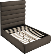 Adam Boucle Fabric Upholstered Full Bed in Brown - B1256Brown-F70