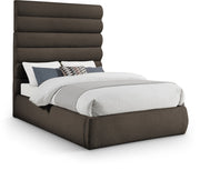 Adam Boucle Fabric Upholstered Full Bed in Brown - B1256Brown-F70