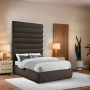 Adam Boucle Fabric Upholstered Full Bed in Brown - B1256Brown-F90