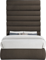 Adam Boucle Fabric Upholstered Full Bed in Brown - B1256Brown-F90