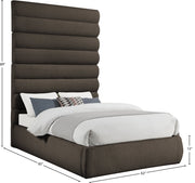Adam Boucle Fabric Upholstered Full Bed in Brown - B1256Brown-F90