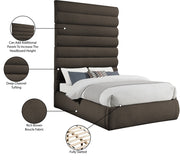 Adam Boucle Fabric Upholstered Full Bed in Brown - B1256Brown-F90