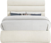 Adam Boucle Fabric Upholstered Full Bed in Cream - B1256Cream-F