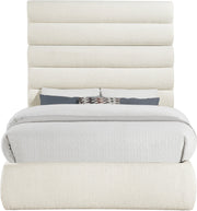 Adam Boucle Fabric Upholstered Full Bed in Cream - B1256Cream-F70