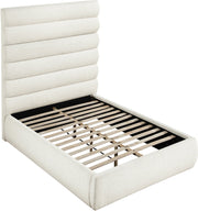 Adam Boucle Fabric Upholstered Full Bed in Cream - B1256Cream-F70