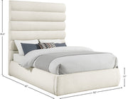 Adam Boucle Fabric Upholstered Full Bed in Cream - B1256Cream-F70