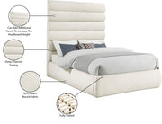 Adam Boucle Fabric Upholstered Full Bed in Cream - B1256Cream-F70